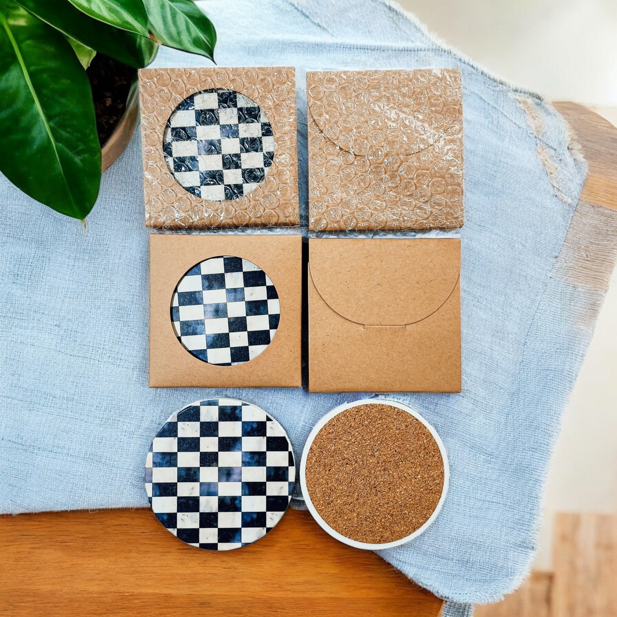 Courtly Check Coasters